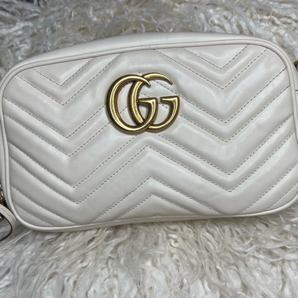 Gucci Marmont Matelasse shoulder bag - Ivory (Off White) Gold Hardware
